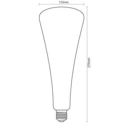 LED elektros lemputė FILAMENT SHAPE T110 E27/5W/230V 1800K mėlyna