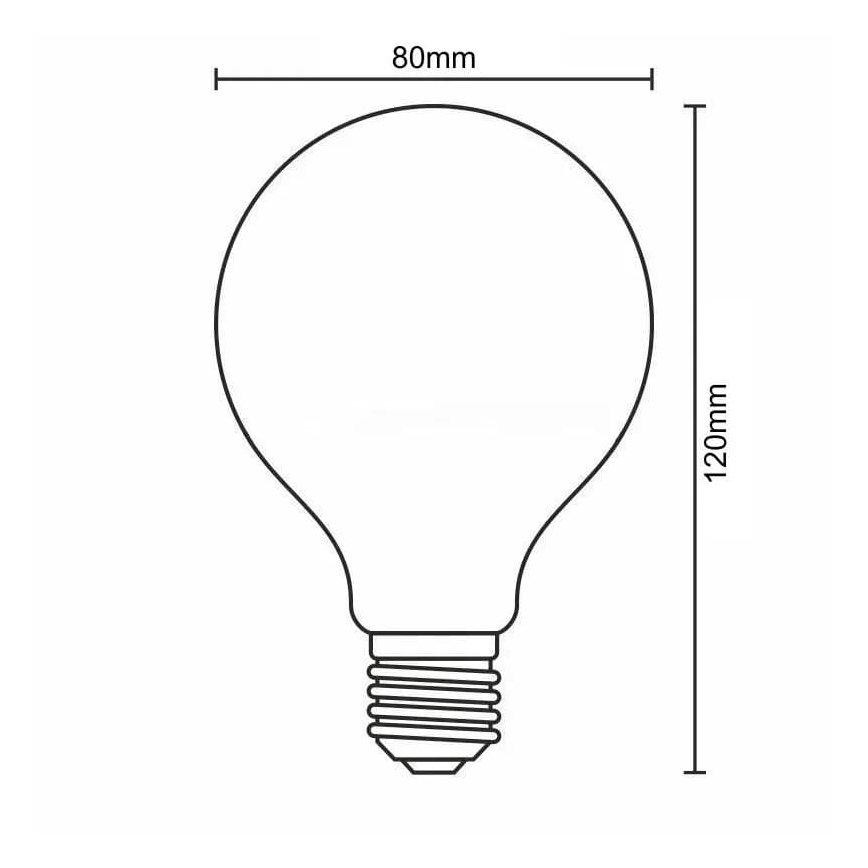 LED elektros lemputė FILAMENT SLIM VINTAGE G80 E27/4,5W/230V 1800K