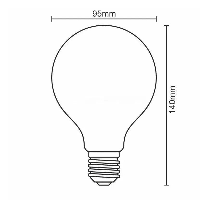 LED elektros lemputė FILAMENT SMOKE G95 E27/4W/230V 2000K