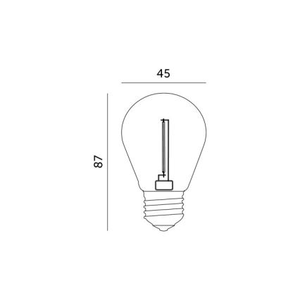 LED elektros lemputė FILAMENT ST45 E27/1W/230V 2700K