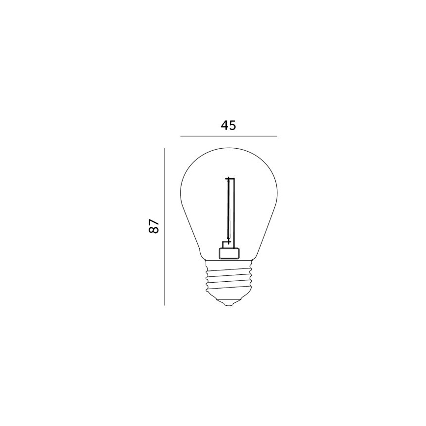 LED elektros lemputė FILAMENT ST45 E27/1W/230V 2700K