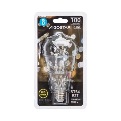 LED elektros lemputė FILAMENT ST64 E27/1,8W/230V 1800K - Aigostar