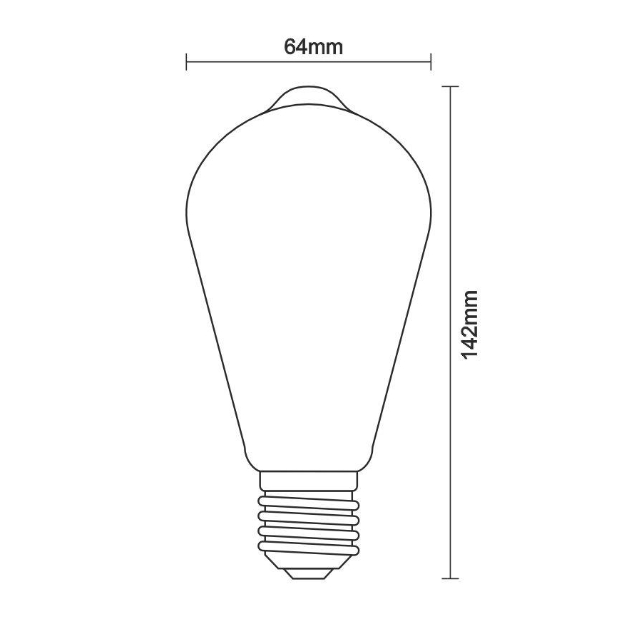 LED elektros lemputė FILAMENT ST64 E27/12W/230V 3000K