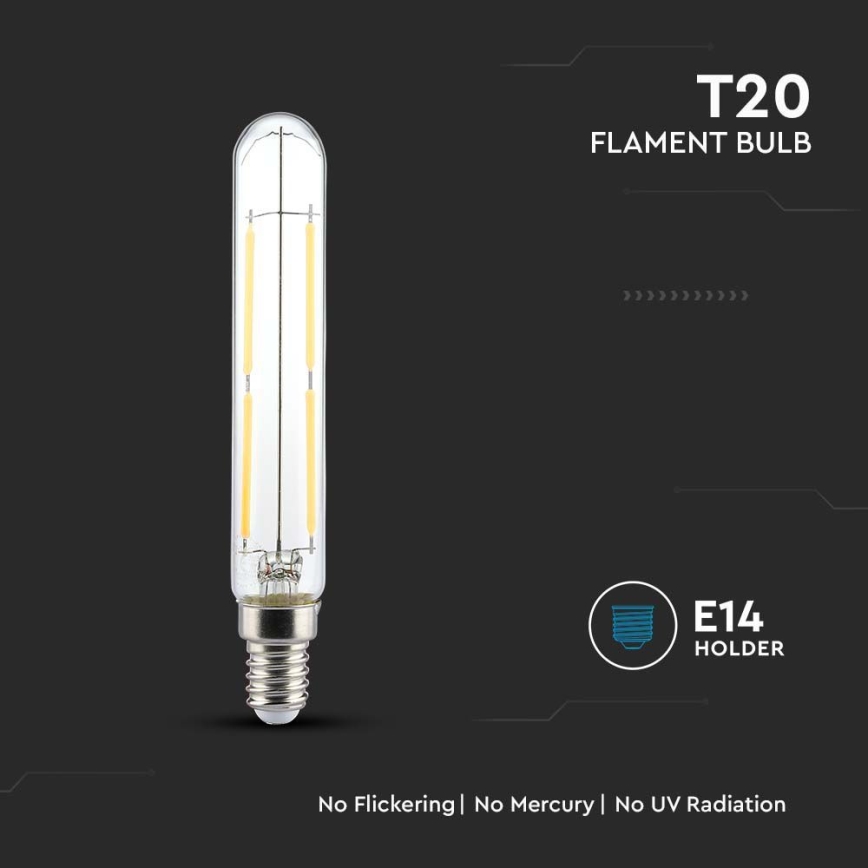 LED elektros lemputė FILAMENT T20 E14/4W/230V 3000K