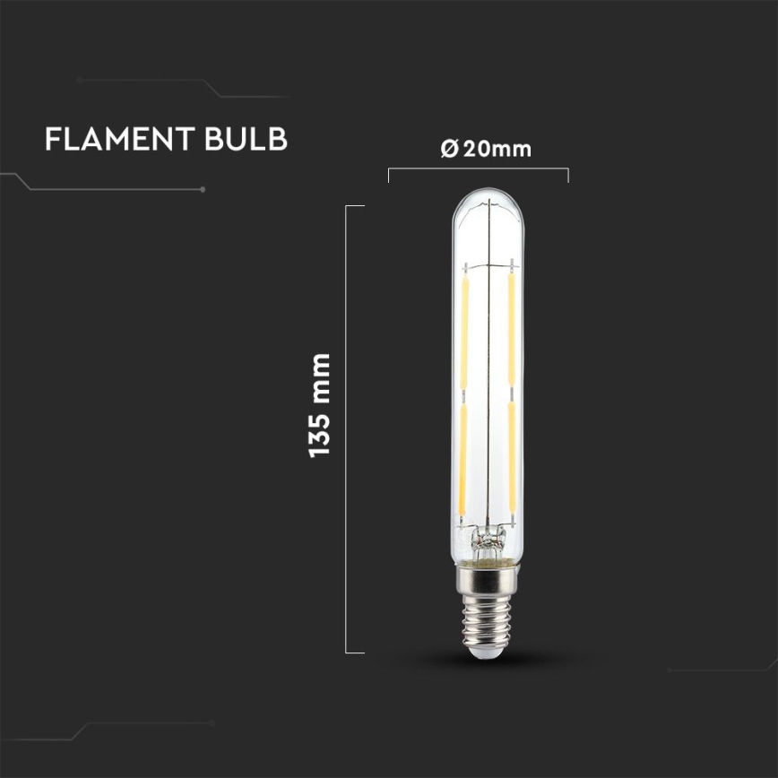 LED elektros lemputė FILAMENT T20 E14/4W/230V 3000K