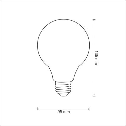 LED elektros lemputė FILAMENT VINTAGE G95 E27/4W/230V 2000K