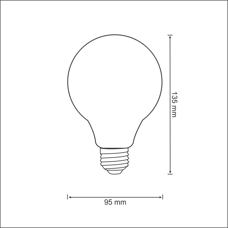 LED elektros lemputė FILAMENT VINTAGE G95 E27/4W/230V 2000K