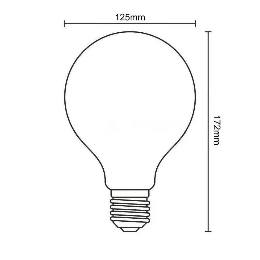 LED elektros lemputė FILAMENT VINTAGE LOVE G125 E27/2W/230V 2000K