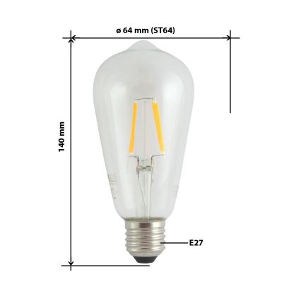 LED elektros lemputė FILAMENT VINTAGE ST64 E27/4W/230V 2700K