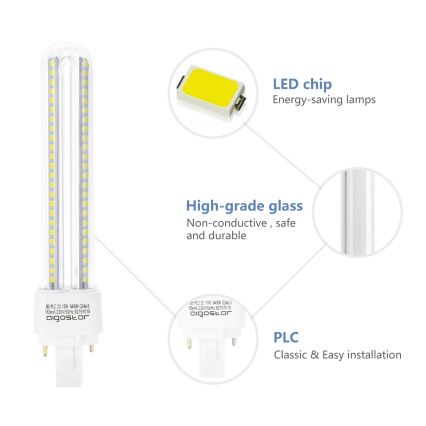 LED elektros lemputė G24D-3/15W/230V 6500K - Aigostar