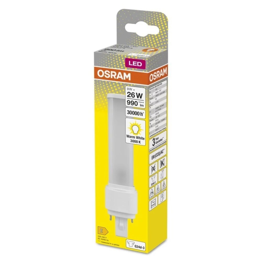 LED elektros lemputė G24d-3/9W/230V 3000K - Osram