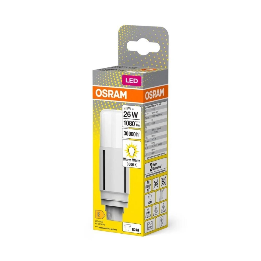 LED elektros lemputė G24d/9,5W/230V 3000K - Osram
