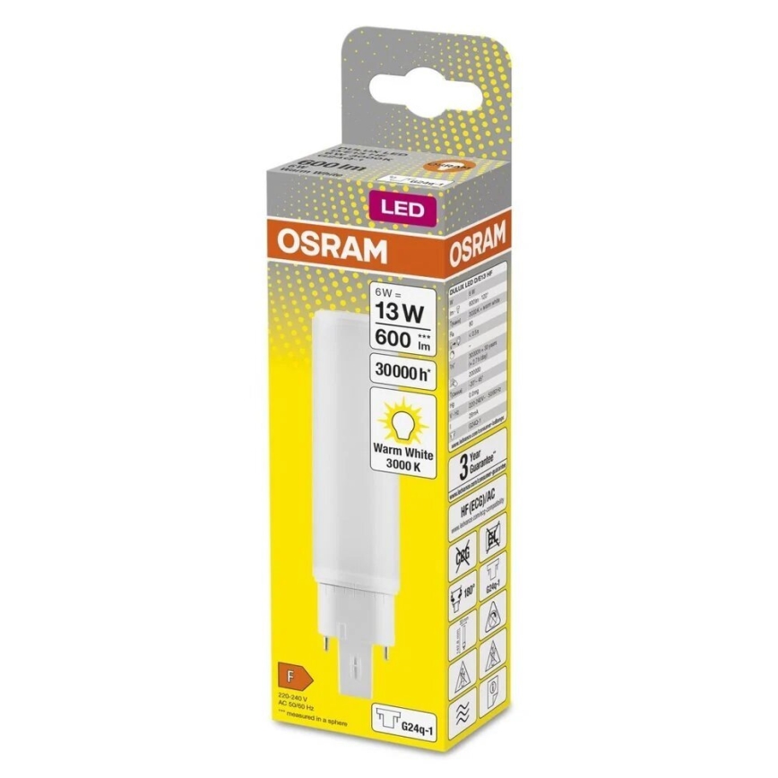 LED elektros lemputė G24q-1/6W/230V 3000K - Osram