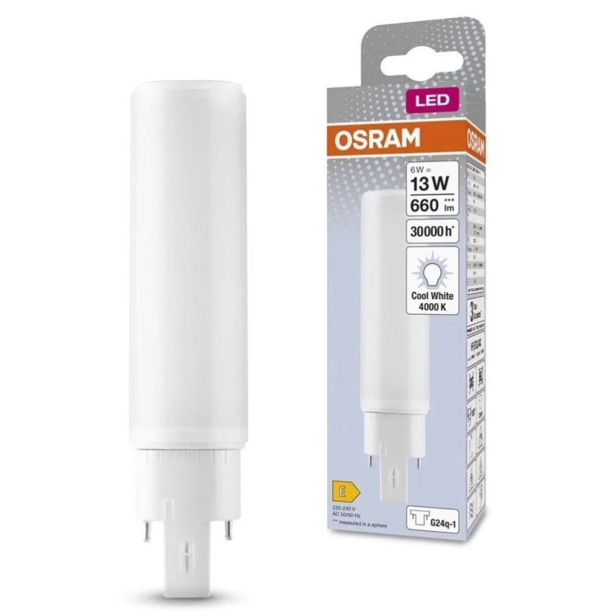 LED elektros lemputė G24q-1/6W/230V 4000K - Osram