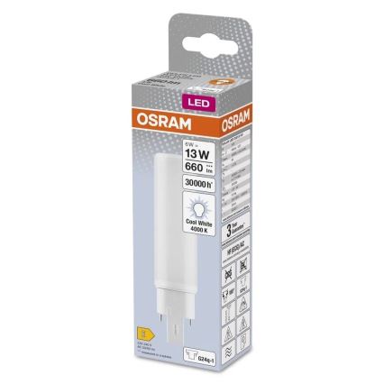LED elektros lemputė G24q-1/6W/230V 4000K - Osram