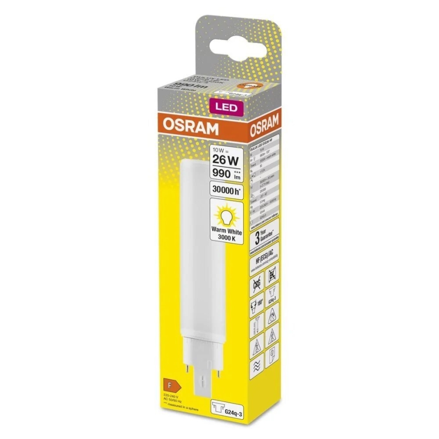 LED elektros lemputė G24q-3/10W/230V 3000K - Osram