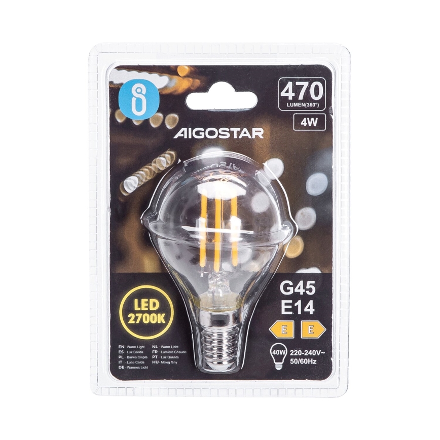 LED elektros lemputė G45 E14/4W/230V 2700K - Aigostar
