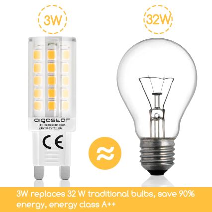 LED Elektros lemputė G9/3W/230V 3000K - Aigostar