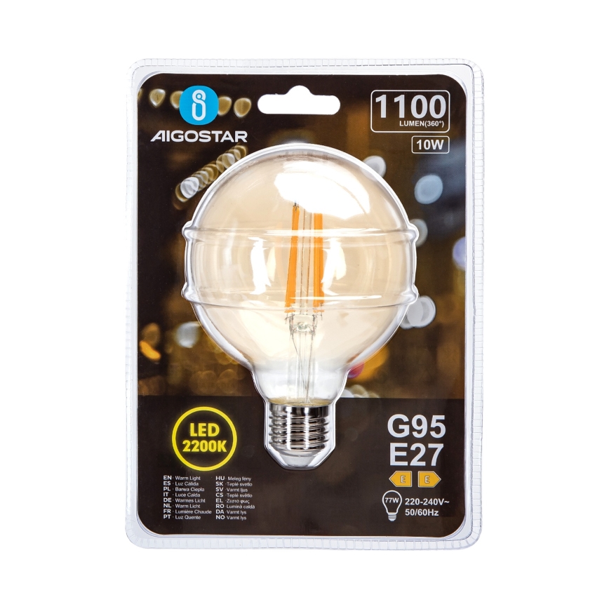LED elektros lemputė G95 E27/10W/230V 2200K - Aigostar