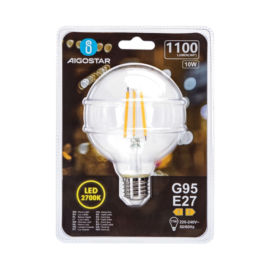 LED elektros lemputė G95 E27/10W/230V 2700K - Aigostar