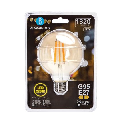 LED elektros lemputė G95 E27/12W/230V 2200K - Aigostar