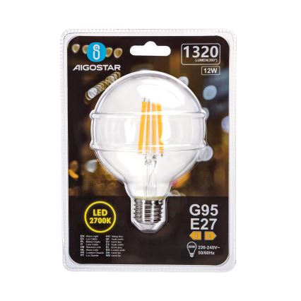 LED elektros lemputė G95 E27/12W/230V 2700K - Aigostar