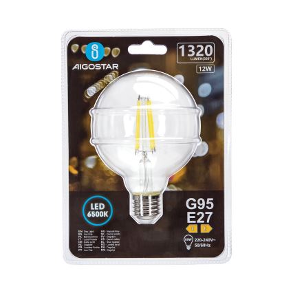 LED elektros lemputė G95 E27/12W/230V 6500K - Aigostar