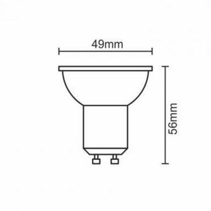 LED elektros lemputė GU10/6W/230V 3000K juoda