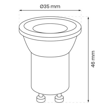 LED elektros lemputė GU10-MR11/3W/230V 3000K