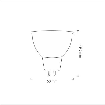 LED elektros lemputė GU5,3/MR16/2,6W/12V 6400K