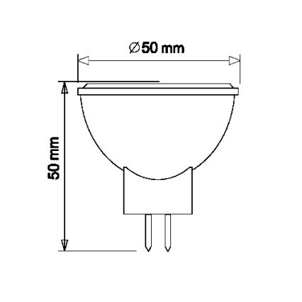 LED elektros lemputė GU5,3/MR16/5W/12V 3000K