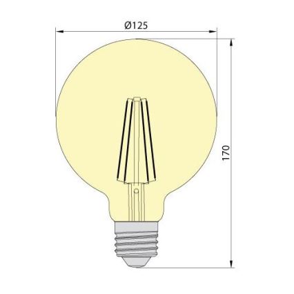 LED elektros lemputė LEDSTAR AMBER G125 E27/8W/230V 2200K