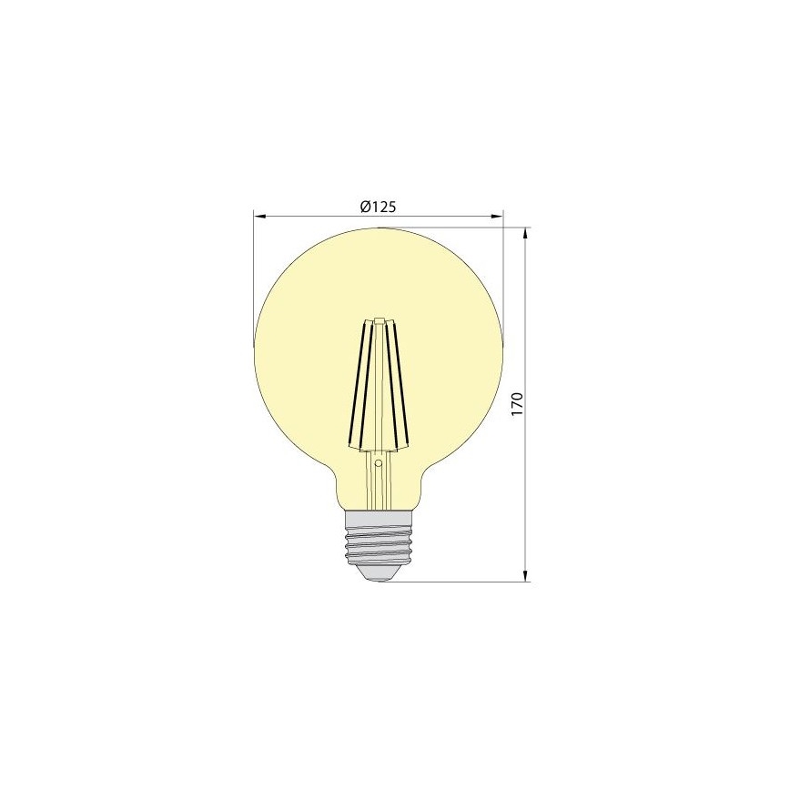 LED elektros lemputė LEDSTAR AMBER G125 E27/8W/230V 2200K