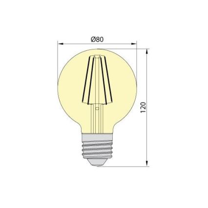 LED elektros lemputė LEDSTAR AMBER G80 E27/8W/230V 2200K