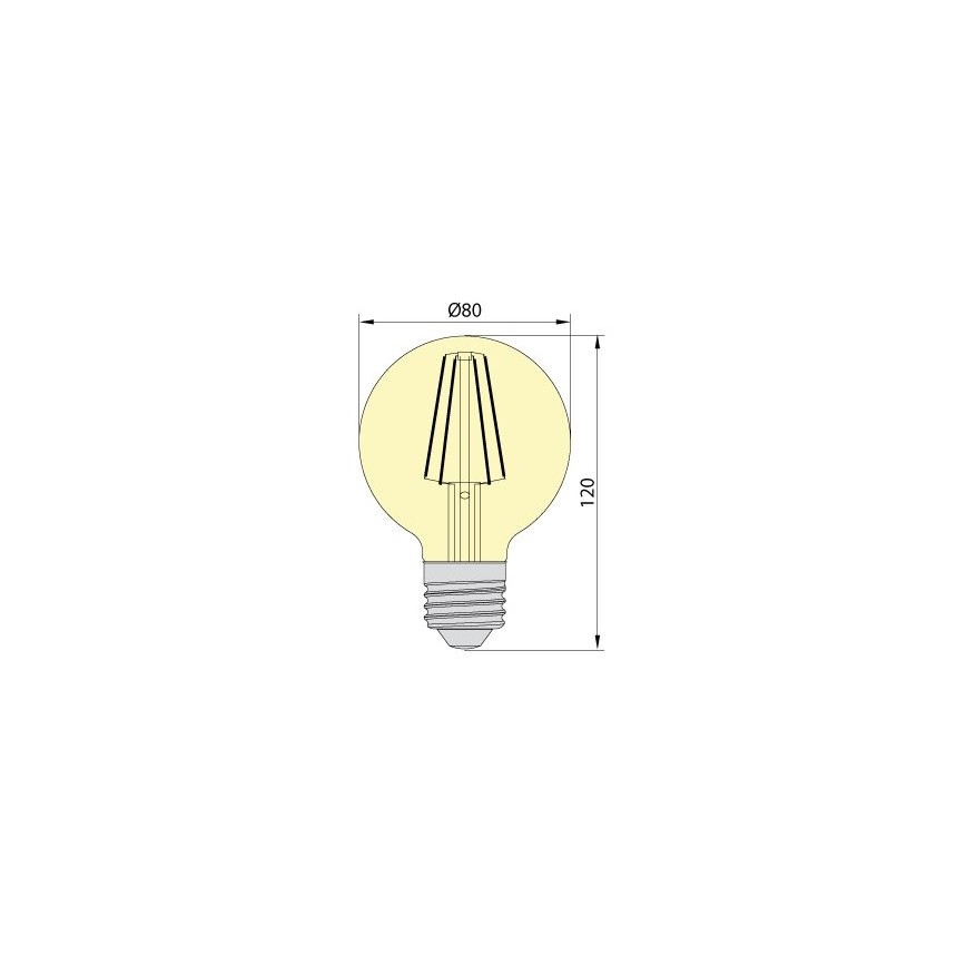 LED elektros lemputė LEDSTAR AMBER G80 E27/8W/230V 2200K