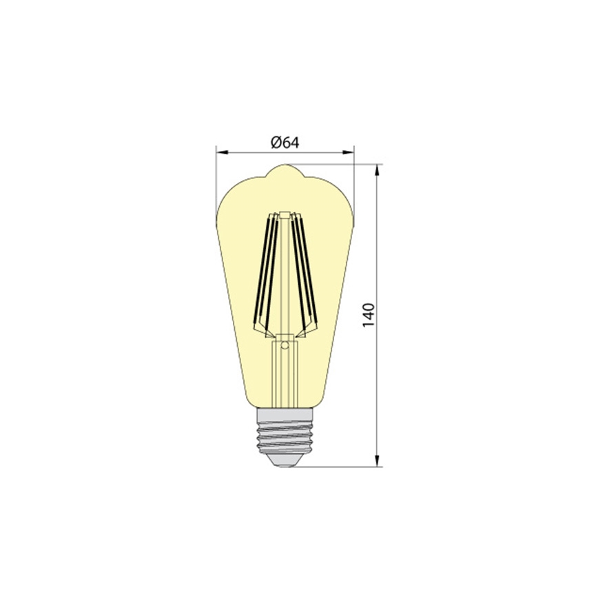 LED elektros lemputė LEDSTAR AMBER ST64 E27/10W/230V 2200K