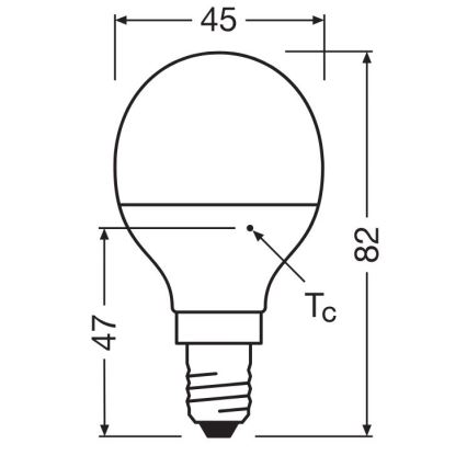 LED elektros lemputė P40 E14/4,9W/230V 2700K - Osram