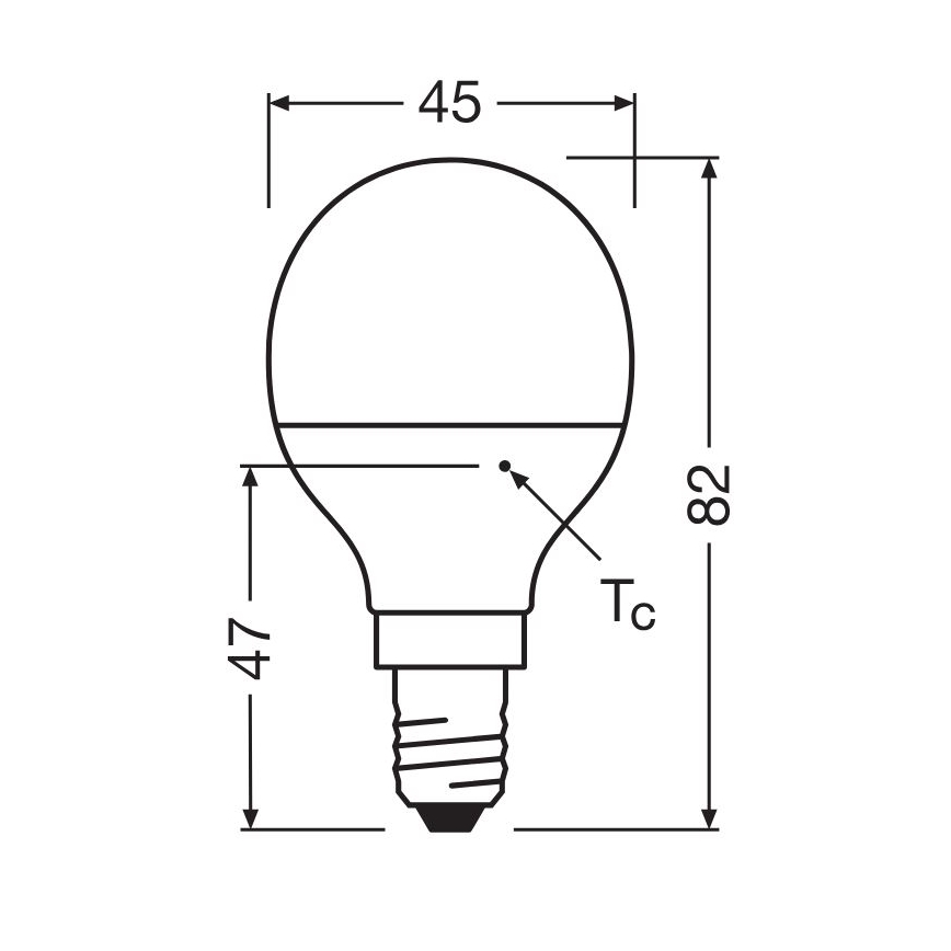 LED elektros lemputė P40 E14/4,9W/230V 2700K - Osram