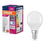 LED elektros lemputė P40 E14/4,9W/230V 4000K - Osram