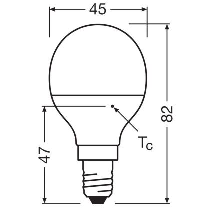 LED elektros lemputė P40 E14/4,9W/230V 4000K - Osram