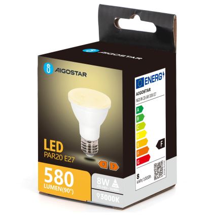 LED elektros lemputė PAR20 E27/8W/230V 3000K - Aigostar