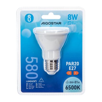 LED elektros lemputė PAR20 E27/8W/230V 6500K - Aigostar