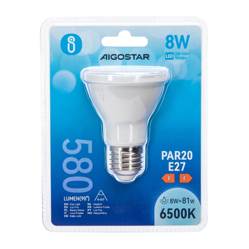 LED elektros lemputė PAR20 E27/8W/230V 6500K - Aigostar