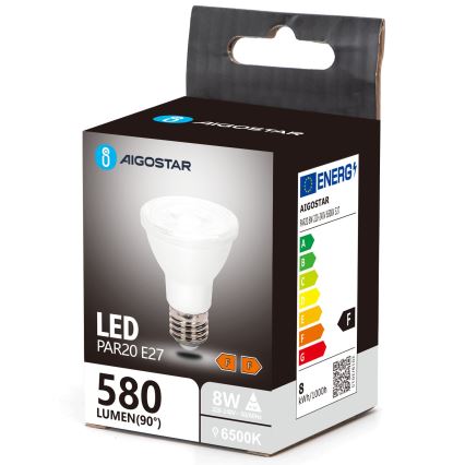 LED elektros lemputė PAR20 E27/8W/230V 6500K - Aigostar