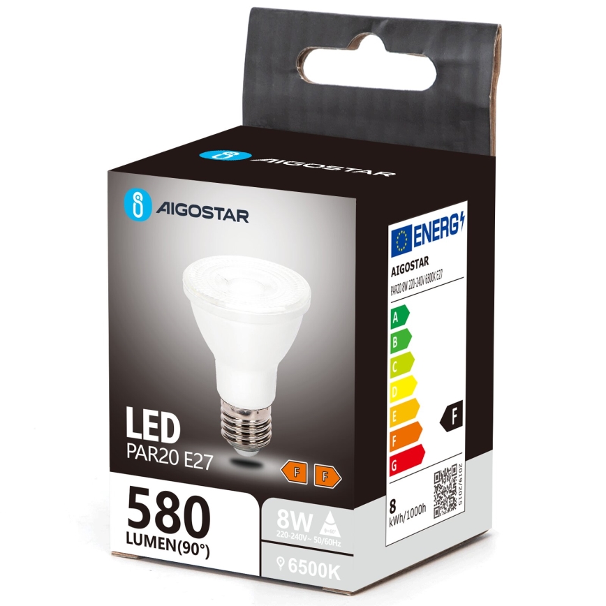 LED elektros lemputė PAR20 E27/8W/230V 6500K - Aigostar
