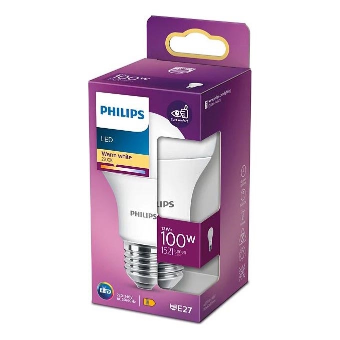 LED elektros lemputė Philips A60 E27/13W/230V 2700K
