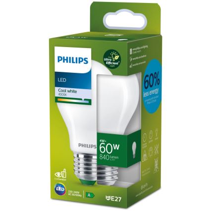 LED elektros lemputė Philips A60 E27/4W/230V 4000K