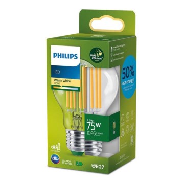 LED elektros lemputė Philips A60 E27/5,2W/230V 2700K