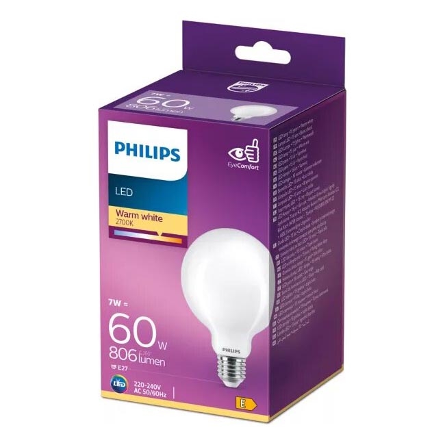 LED elektros lemputė Philips G93 E27/7W/230V 2700K