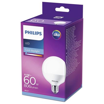 LED elektros lemputė Philips G95 E27/8,5W/230V 6500K